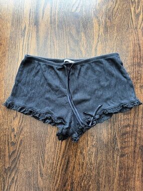 Victoria secret ribbed ruffle shirt with satin laces small